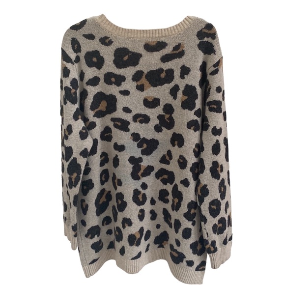 LOFT PLUS Leopard Print Jacquard Sweater Size 22/24 - Picture 3 of 8